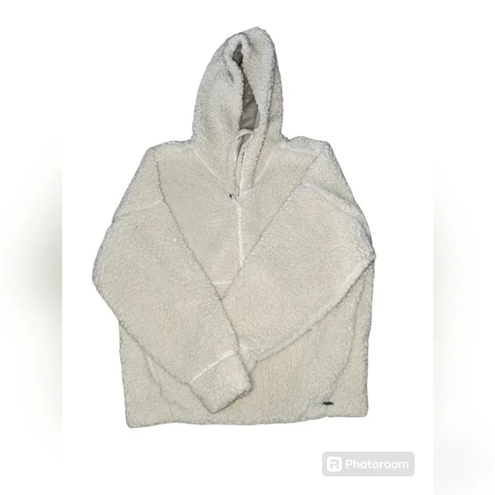 Prana Permafrost Half Zip Soft Cozy Fleece Fluffy Pullover Hoodie Sweater, XL